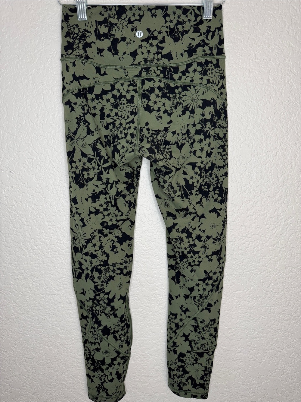 Lululemon In Movement 7/8 Tight Sz 6 Efflorescent Barracks Green Black Leggings - Picture 5 of 8